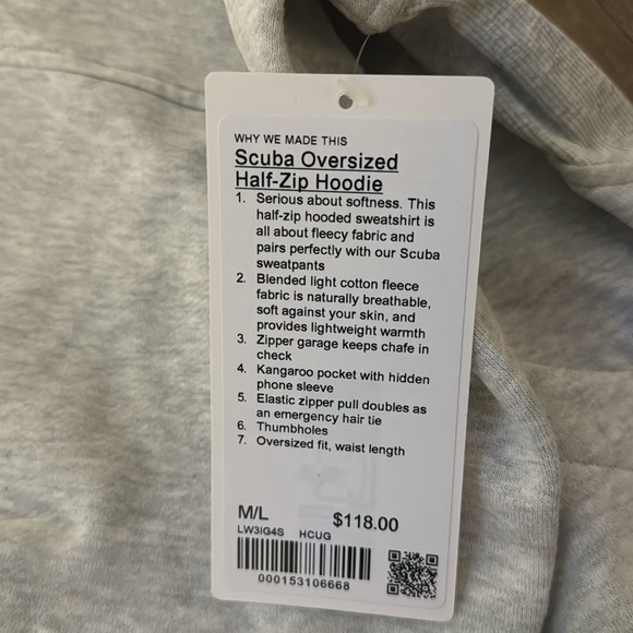 New Lululemon Scuba Oversized Half-Zip Hoodie - Picture 2 of 2